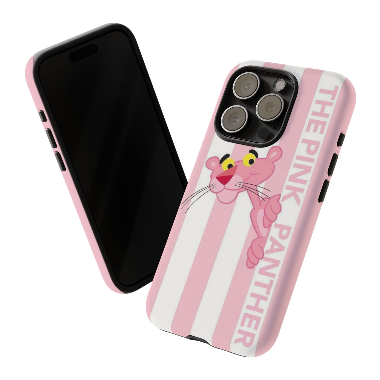 Pink Panther Tough Case Retro Striped Phone Case with "The Pink Panther" Design