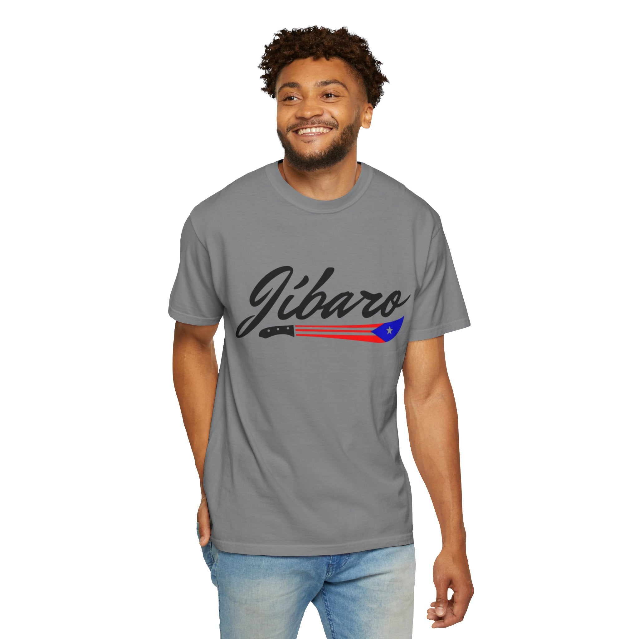 T-Shirt  "Jíbaro" Puerto Rican Heritage Tee (Back Machete  Sombrero de Paja Design) Puerto Rico’s Navidades
