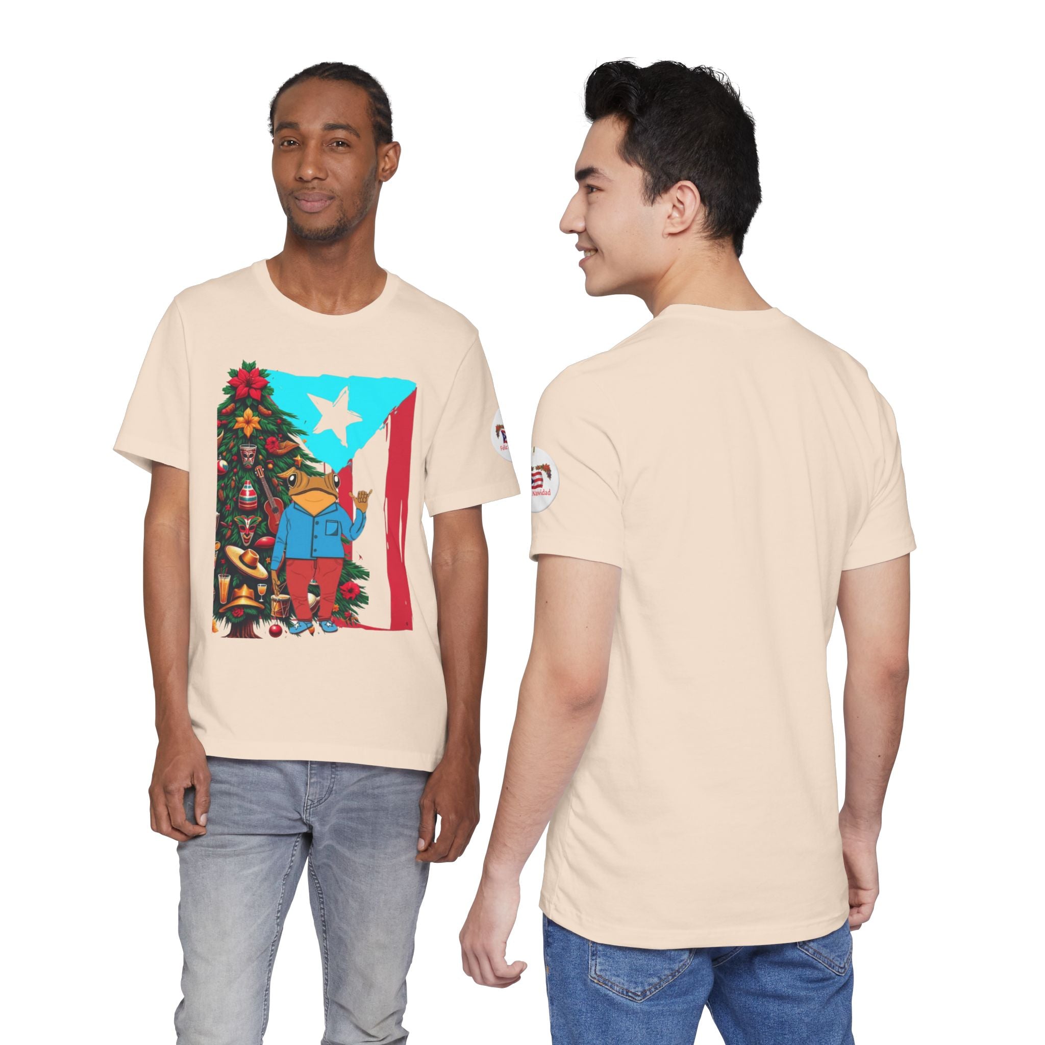 Puerto Rico Holiday T-Shirt  Coquí by Christmas Tree Graphic Puerto Rico’s Navidades