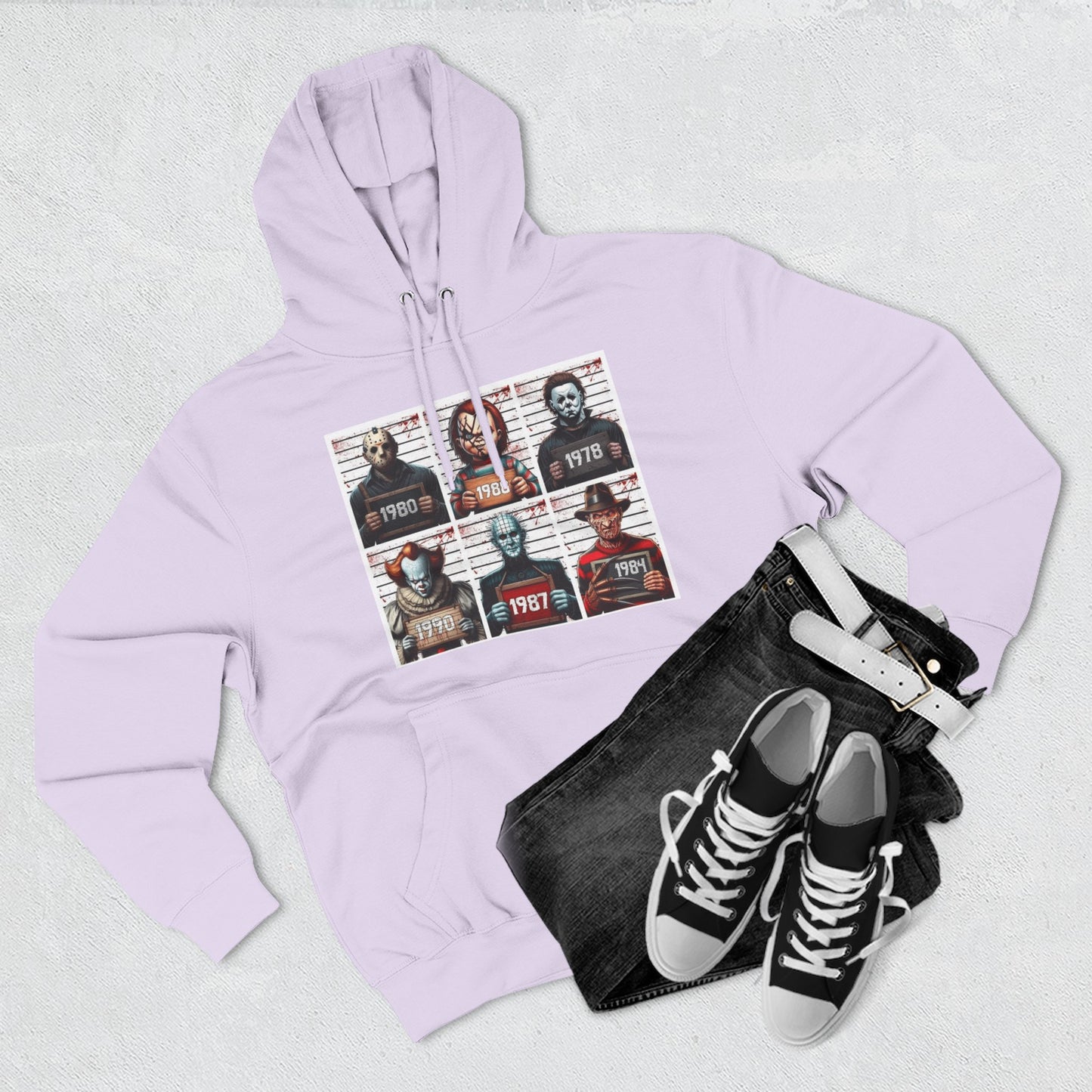 Spooky Vibes Only Halloween Sweater Retro Horror Movie Three-Panel Fleece Hoodie, Halloween Gift, Cozy Sweatshirt, Movie Lover Apparel, Vintage Movie Merchandise