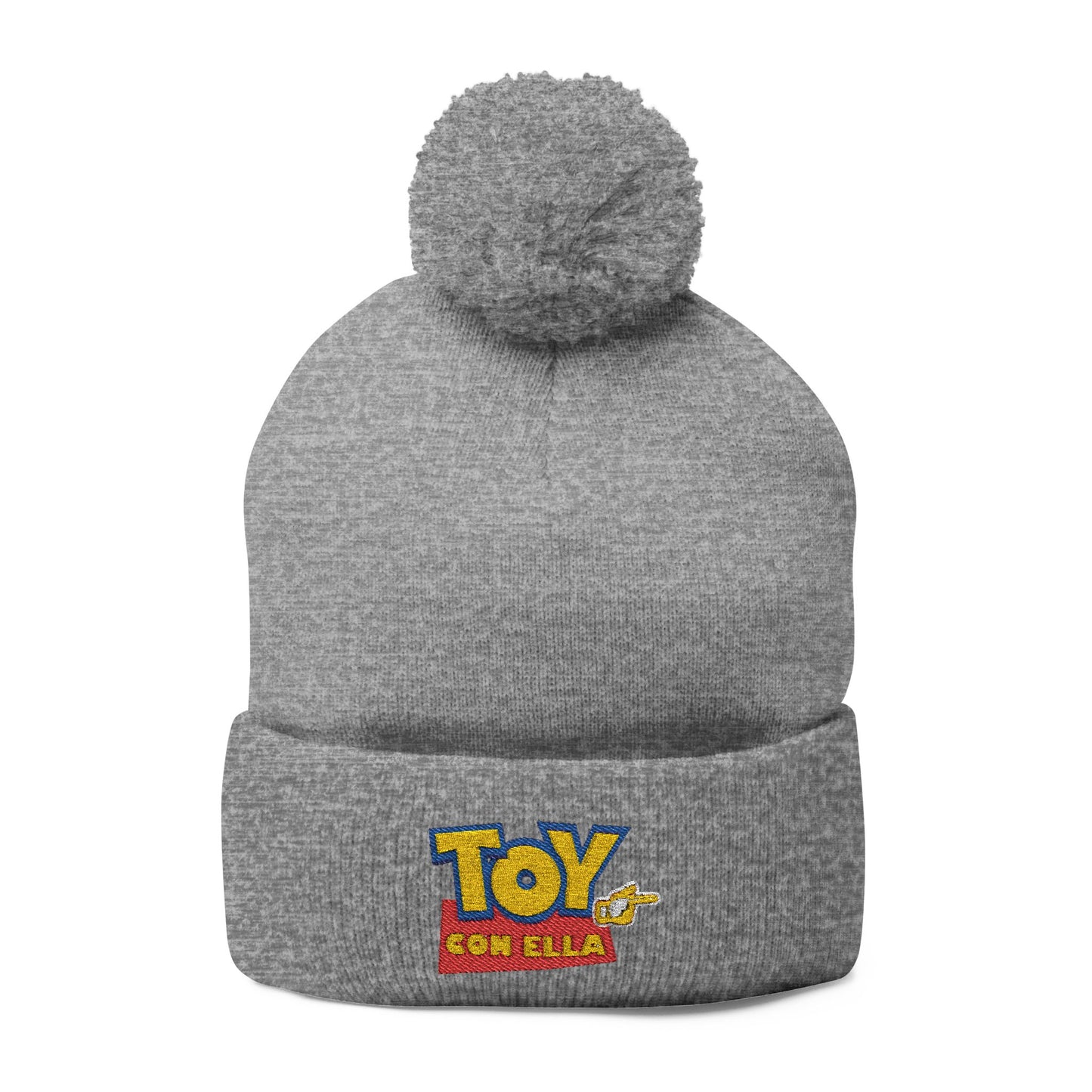 Toy Story Embroidered Pom-Pom Knit Cap Humor Cuffed Beanie – Warm, Soft & Sassy Winter Hat