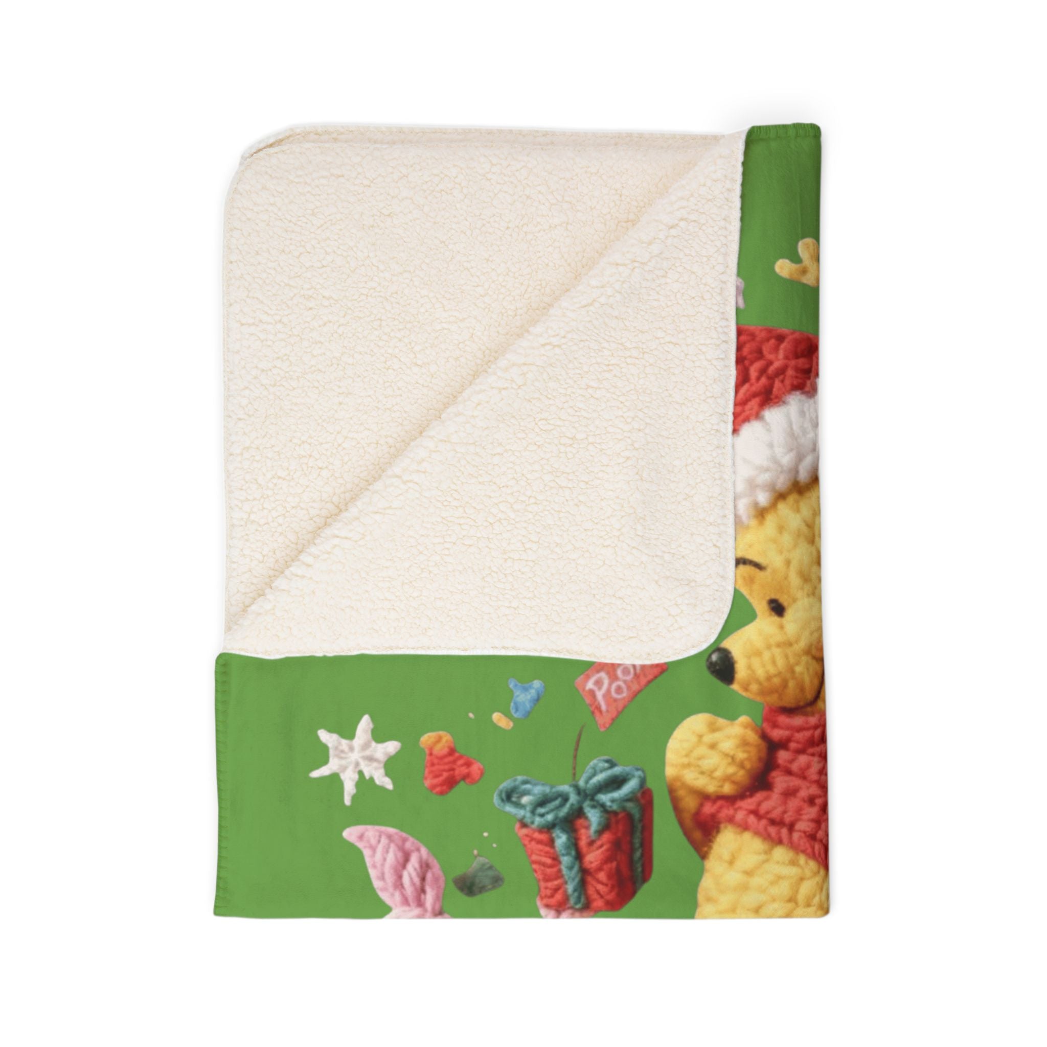 Winnie the Pooh Merry Christmas Fleece Sherpa Blanket Santa’s Little Snuggle Blanket