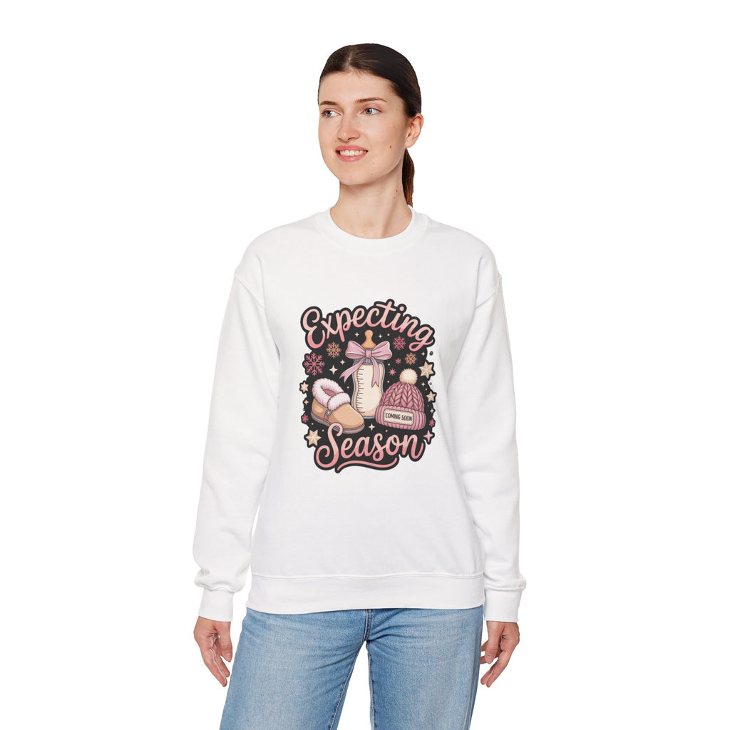 Expecting Season Sweatshirt  Cute Pregnancy Announcement Pullover Cartoon Christmas T-shirts and Sweaters