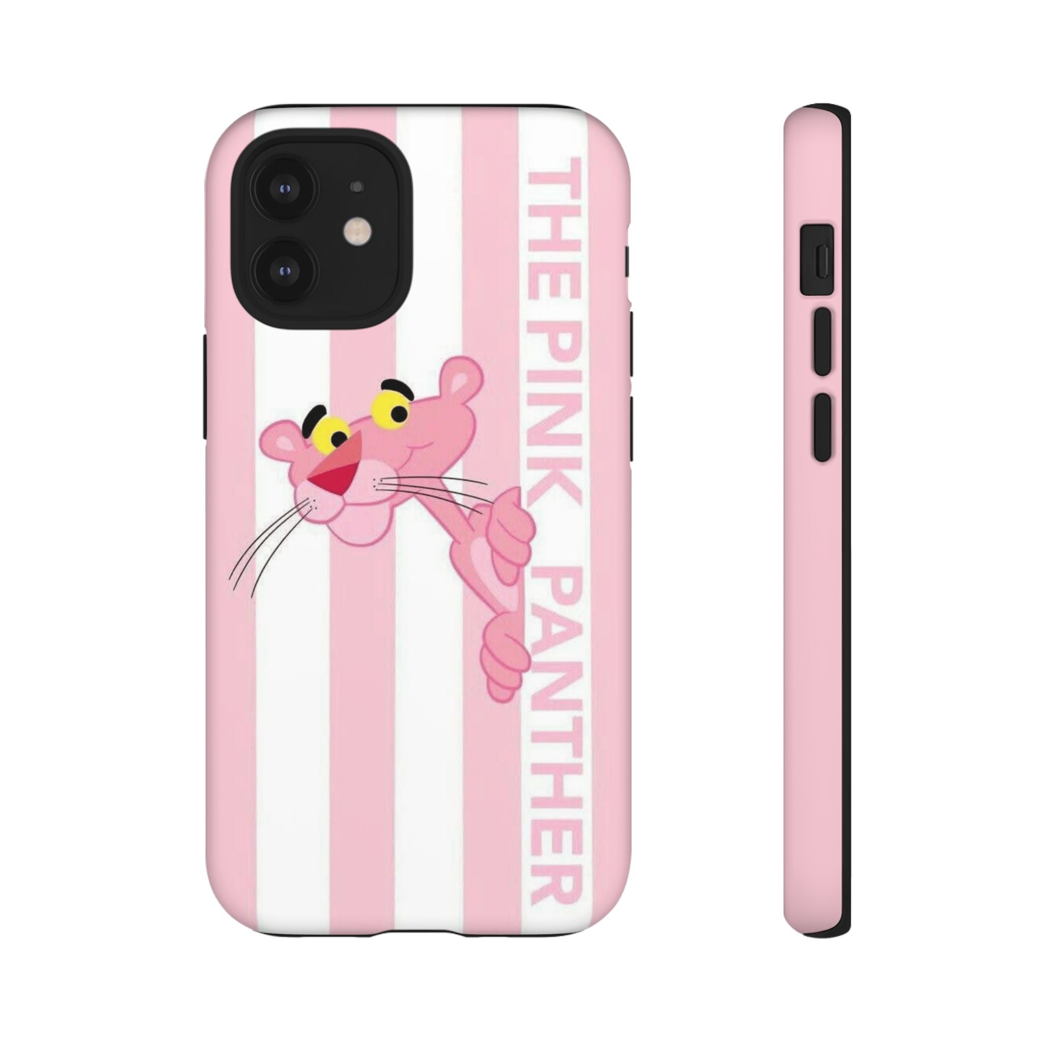 Pink Panther Tough Case Retro Striped Phone Case with "The Pink Panther" Design