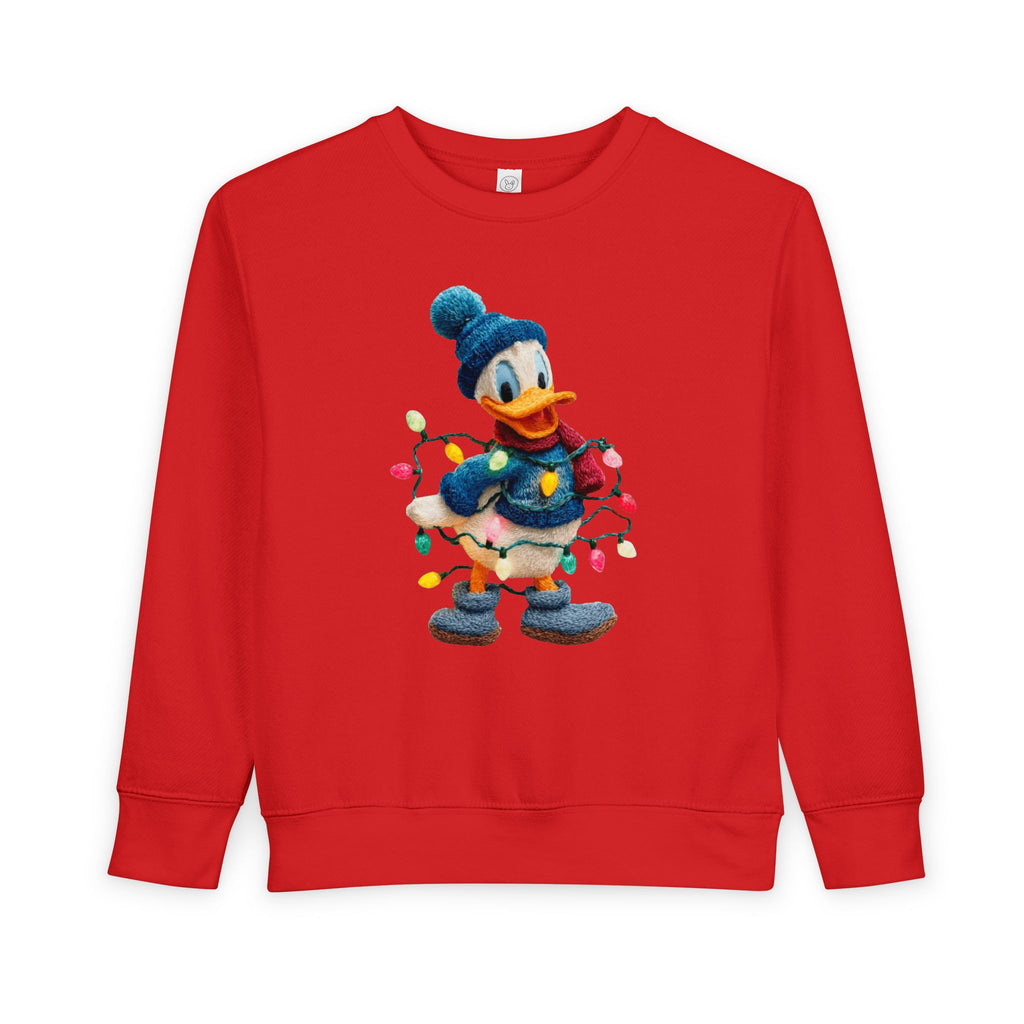 Toddler Sweatshirt  Festive Donald Duck Holiday Lights Pullover
