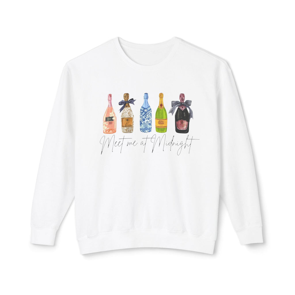 Champagne Bottles Crewneck Sweatshirt  Celebratory Bubbly Graphic