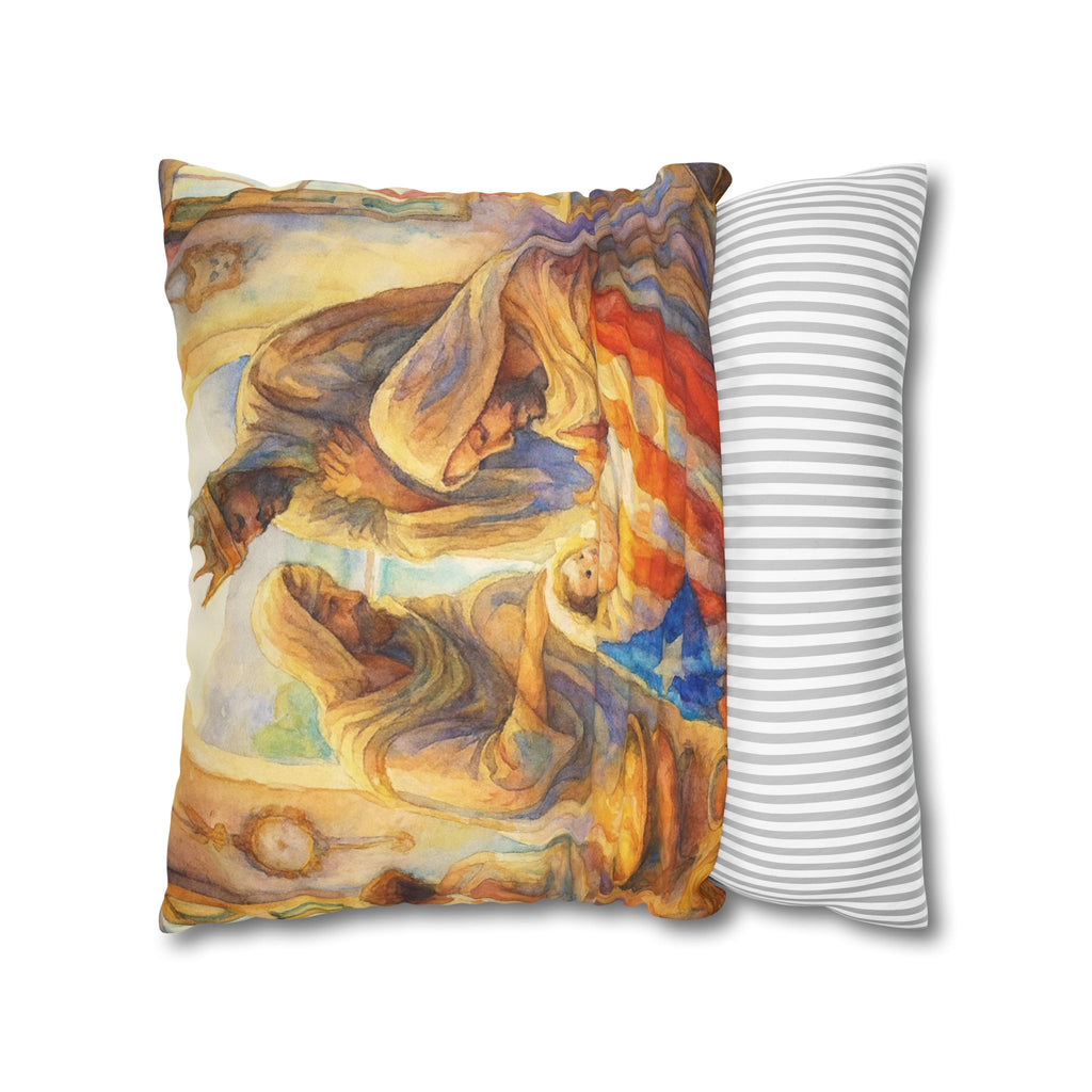 The Tree Kings with  Baby Jesus Decorative Pillow los Tres Reyes Magos Puerto Rico Culture Pillow