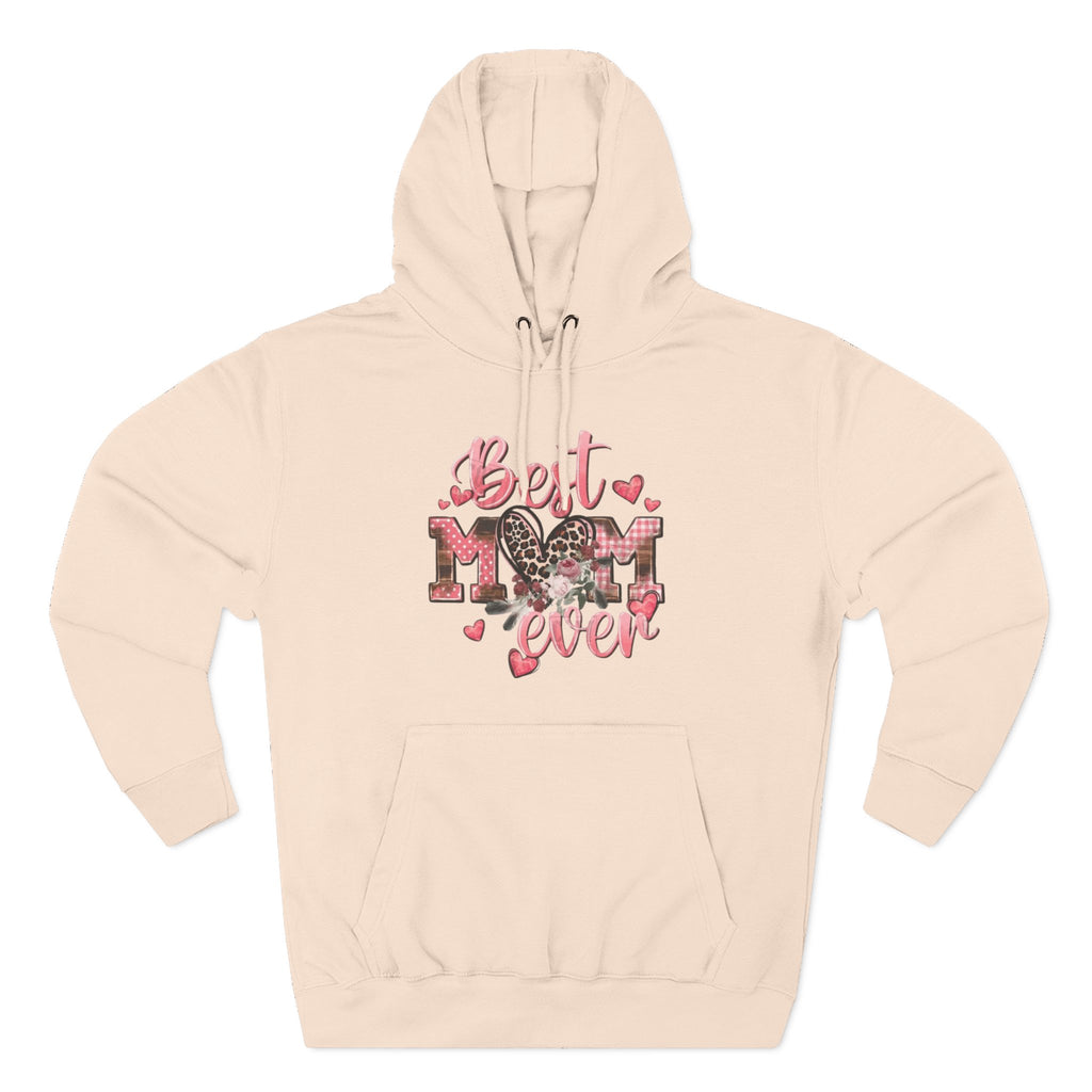 Best Mom Ever Hoodie  Leopard Heart Mother's Day Pullover