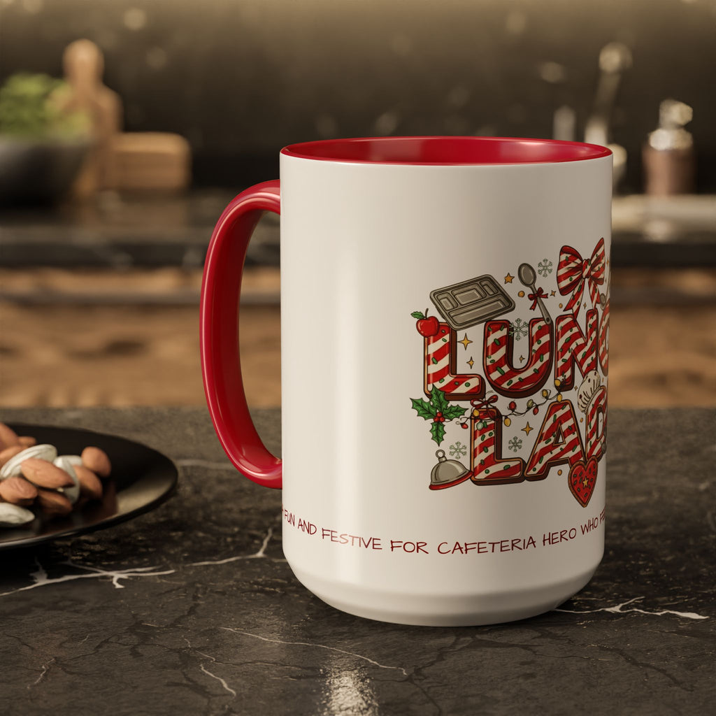 Lunch Lady Mug "Cafeteria Hero Who Feeds the Whole School With Love" | 11oz/15oz Gift  School Staff Christmas Mug Collection