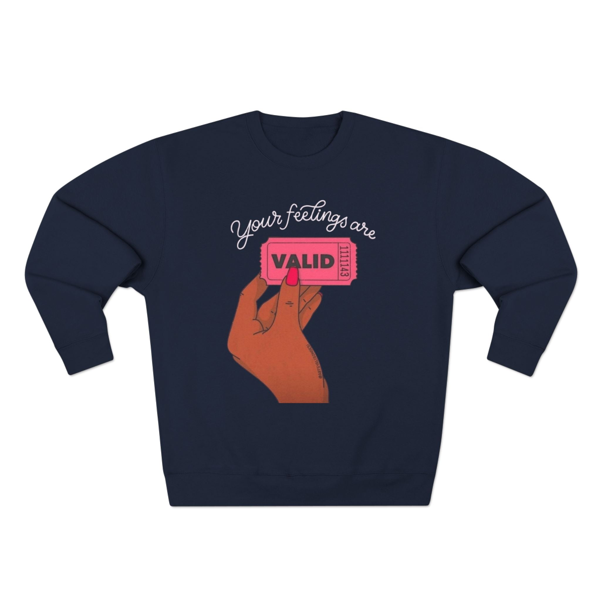 Valid Ticket Crewneck Sweatshirt  Empowerment Graphic Pullover Valentine’s Day sweaters