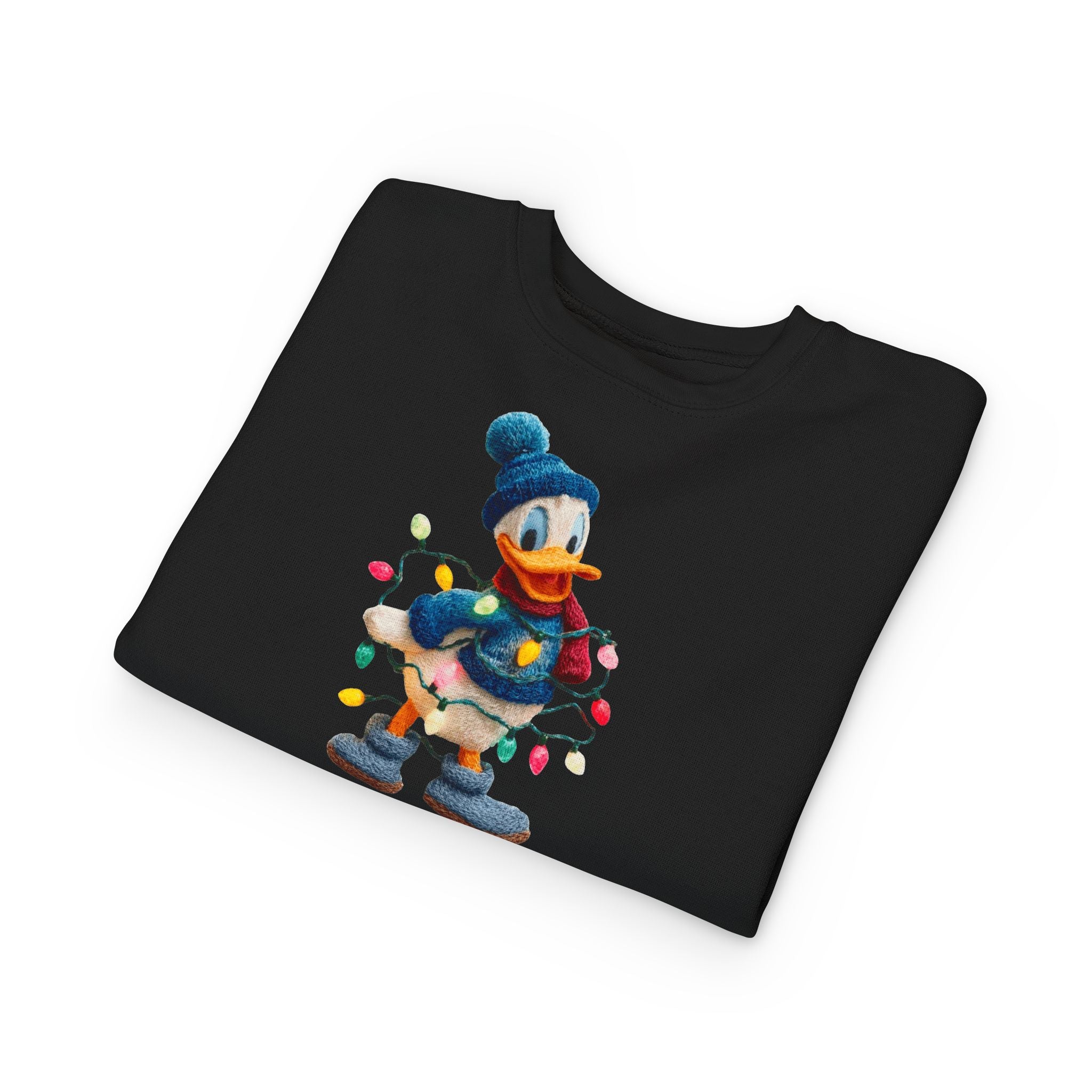 Toddler Sweatshirt  Festive Donald Duck Holiday Lights Pullover