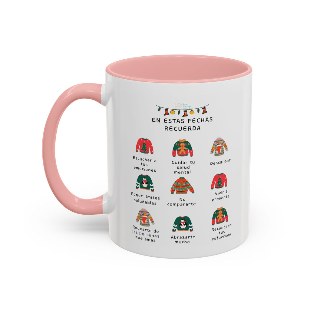 Coffee Mug — 'En Estas Fechas Recuerda' Holiday Sweater Reminder Accent Mug (11/15oz)