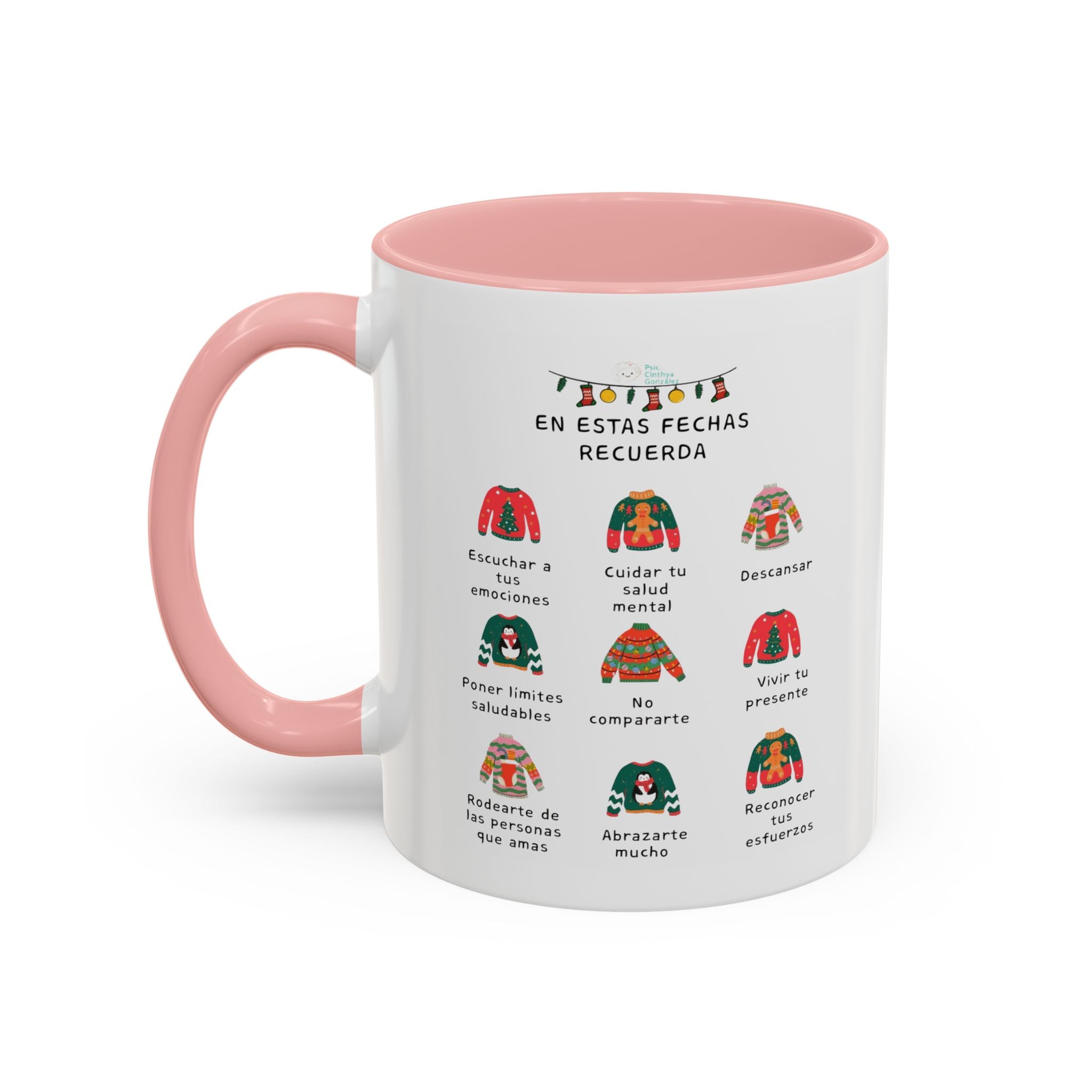 Coffee Mug — 'En Estas Fechas Recuerda' Holiday Sweater Reminder Accent Mug (11/15oz)