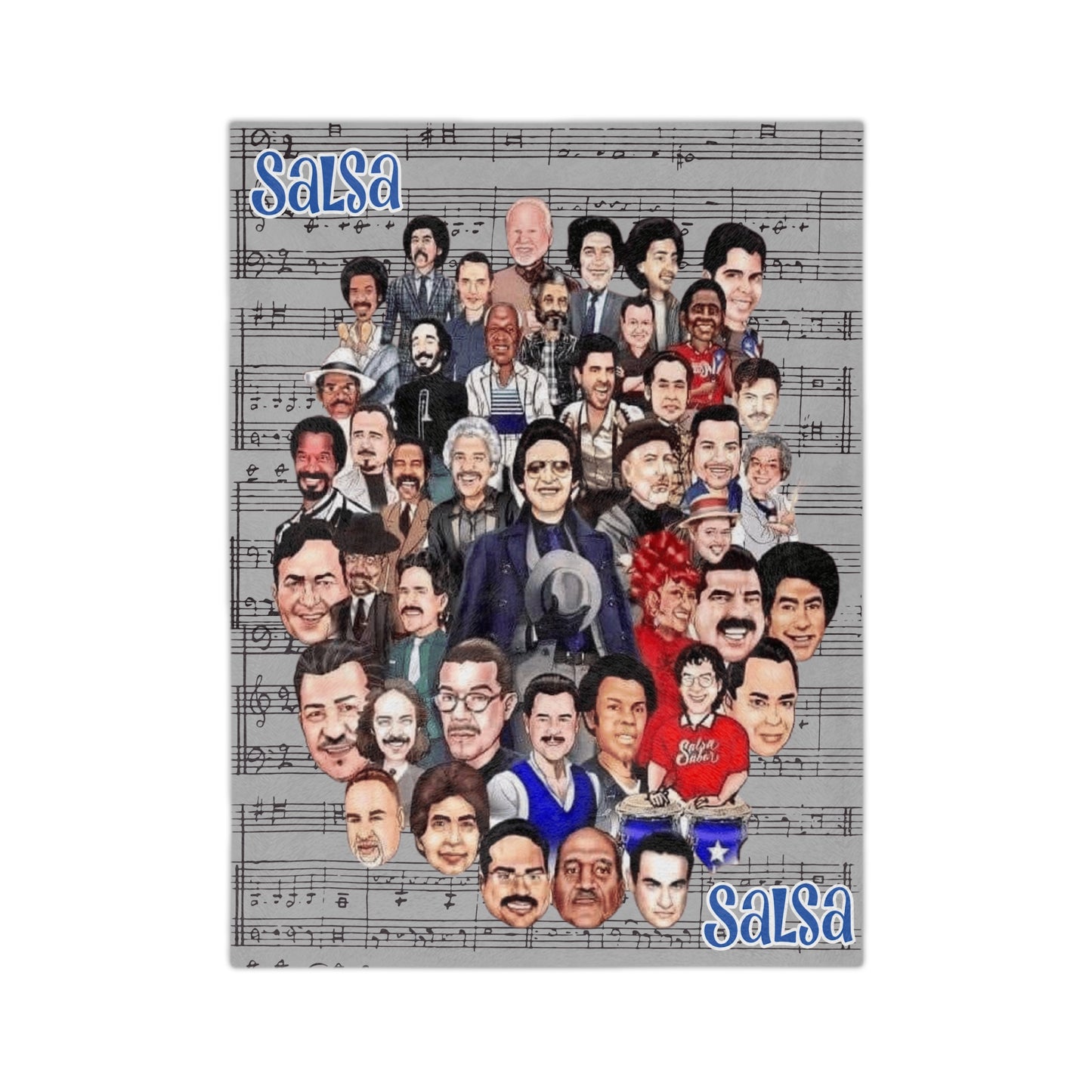 Wrap Yourself in Rhythm & Sabor Salsa Music Velveteen Microfiber Blanket | Cozy Throw for Music Lovers, Home Decor, Gifts, Jazz Nights, Chill Vibes