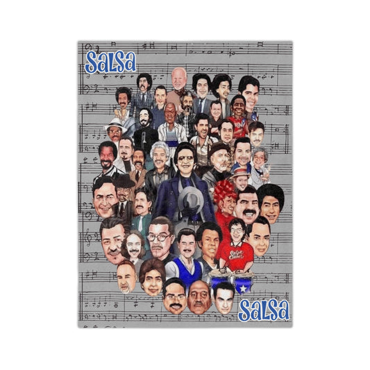 Wrap Yourself in Rhythm & Sabor Salsa Music Velveteen Microfiber Blanket | Cozy Throw for Music Lovers, Home Decor, Gifts, Jazz Nights, Chill Vibes