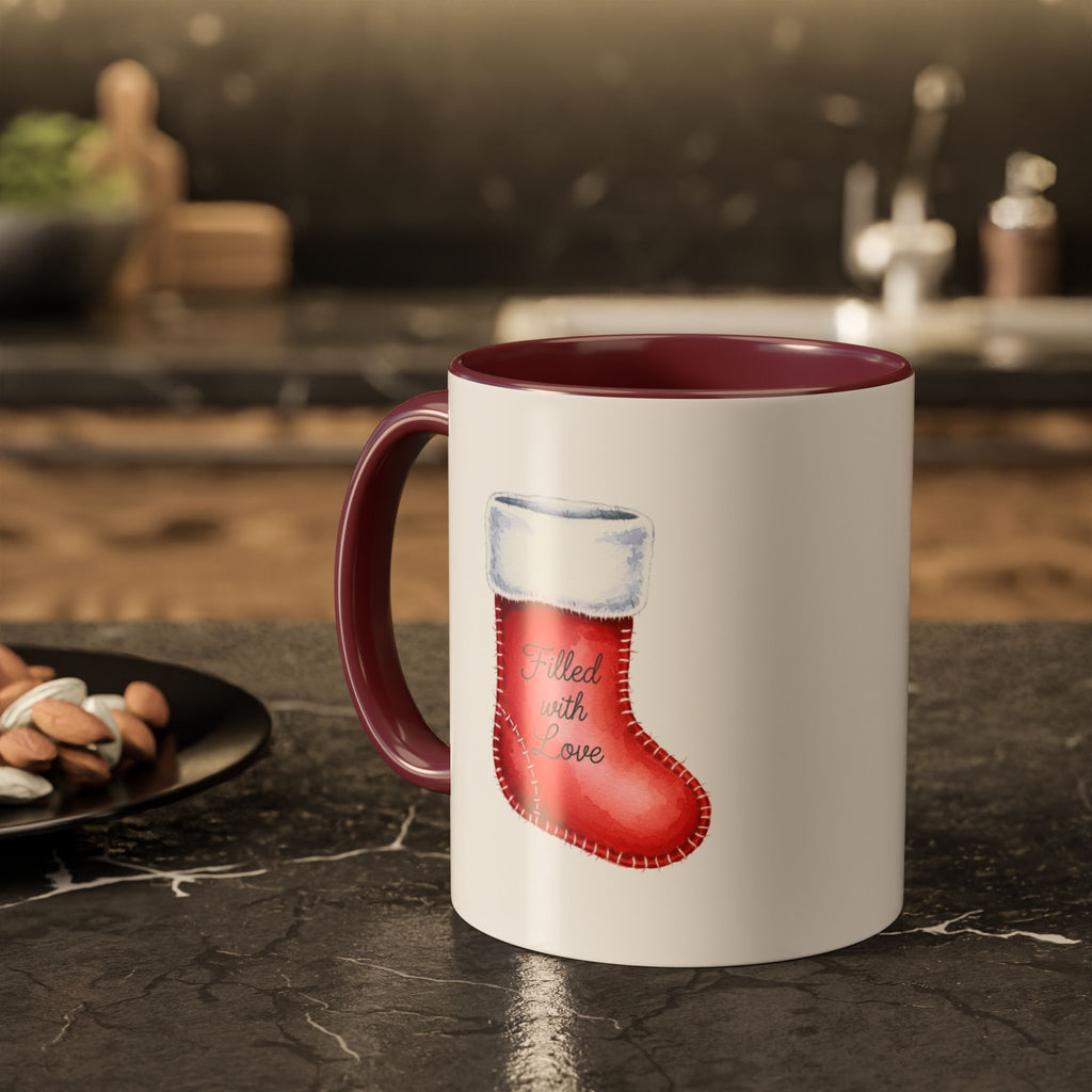 Holiday Mugs Christmas Gift Ideas Hot Cocoa & Coffee Cup Designs Filled with Love - Colorful 11oz & 15oz