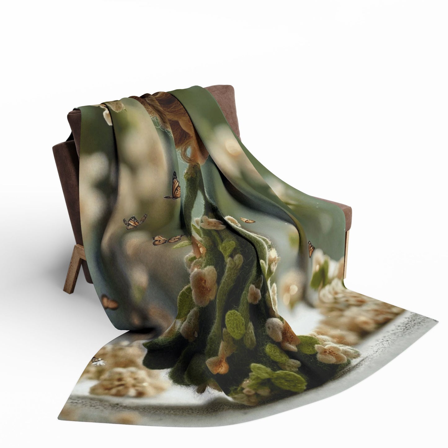 Floral Fairy Fleece Blanket — Cozy Spring Blossom Throw for Kids & Adults