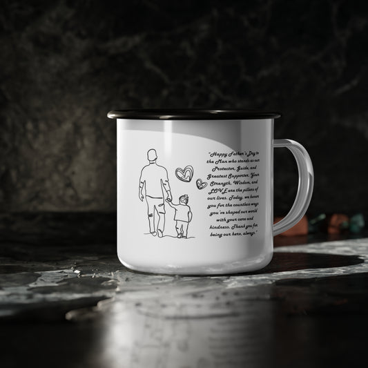 Sentimental Father's Gift Coffee Mug for Dad Personalized Dad Mug Enamel Camp Cup
