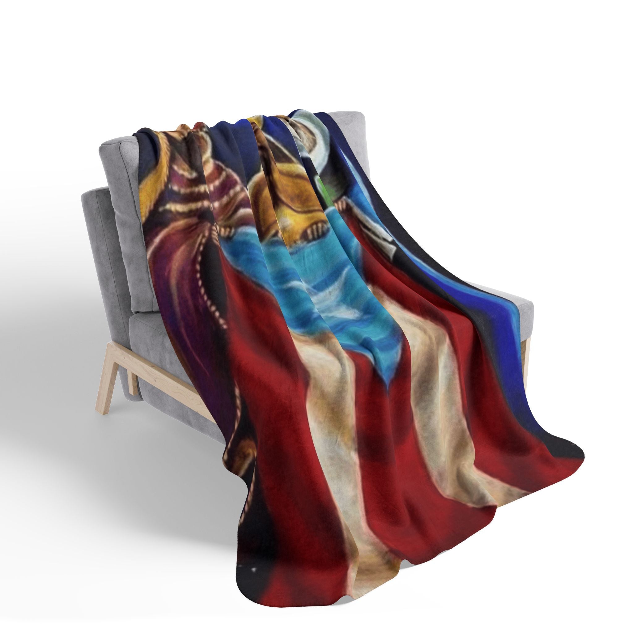 Puerto Rican Flag Three Kings Fleece Sherpa Blanket Colección Navidades Puerto Rico – Nueva Colección de Navidad!