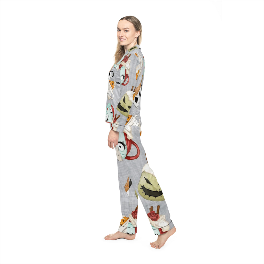 Christmas Eve Pajamas | Cute Holiday PJs for Kids, Babies & Adults | Santa Nightwear Themed Women's Satin Pajamas Set