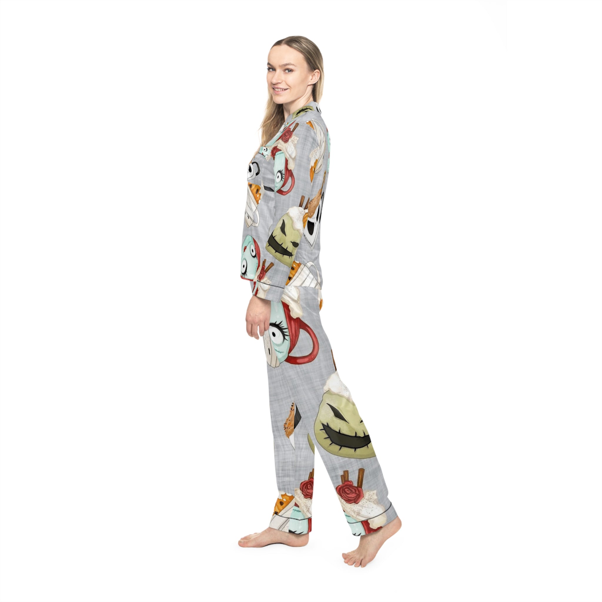 Christmas Eve Pajamas | Cute Holiday PJs for Kids, Babies & Adults | Santa Nightwear Themed Women's Satin Pajamas Set