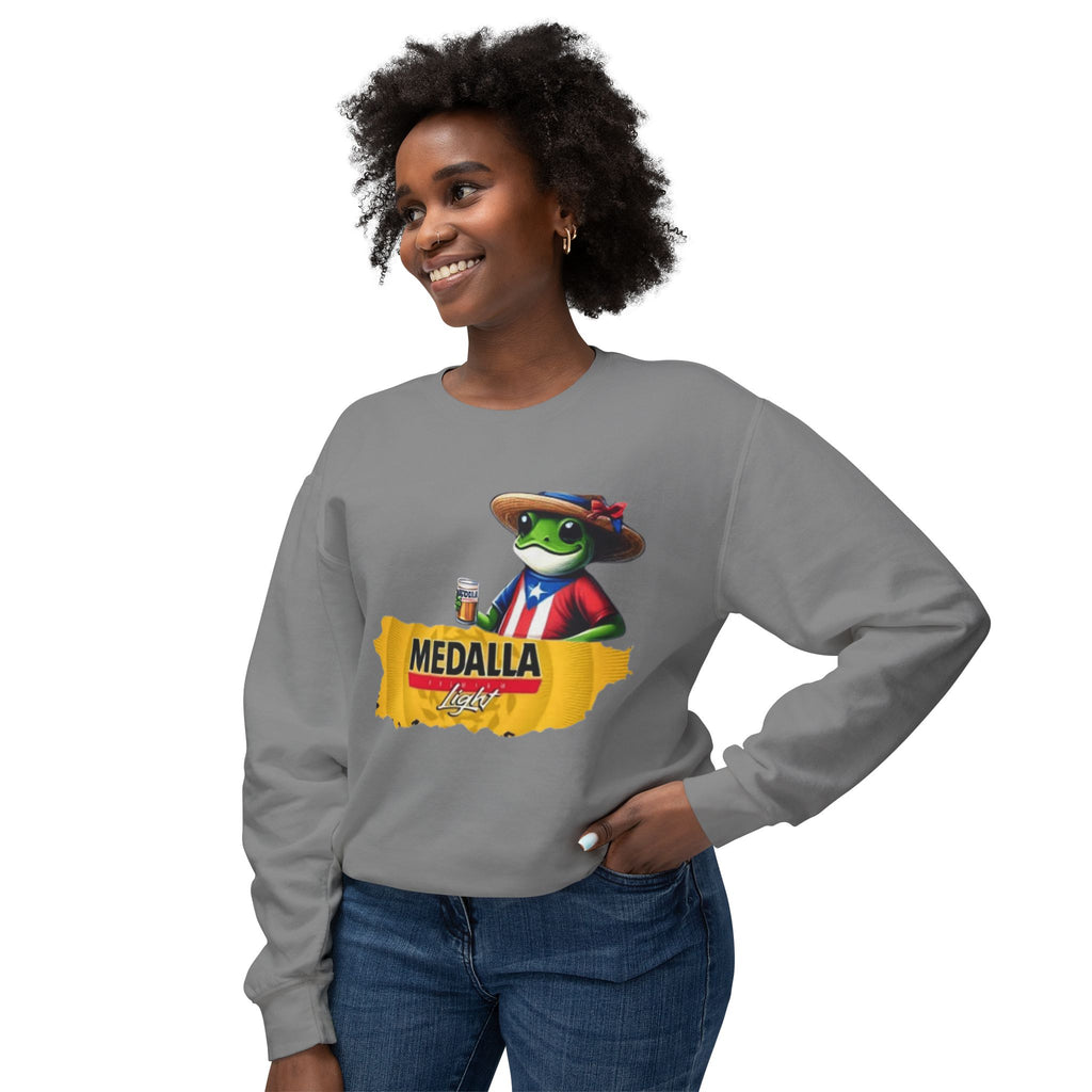 Medalla Light Puerto Rico Sweatshirt Coqui Boricua flag  Beer Pack Graphic Puerto Rico Navidades