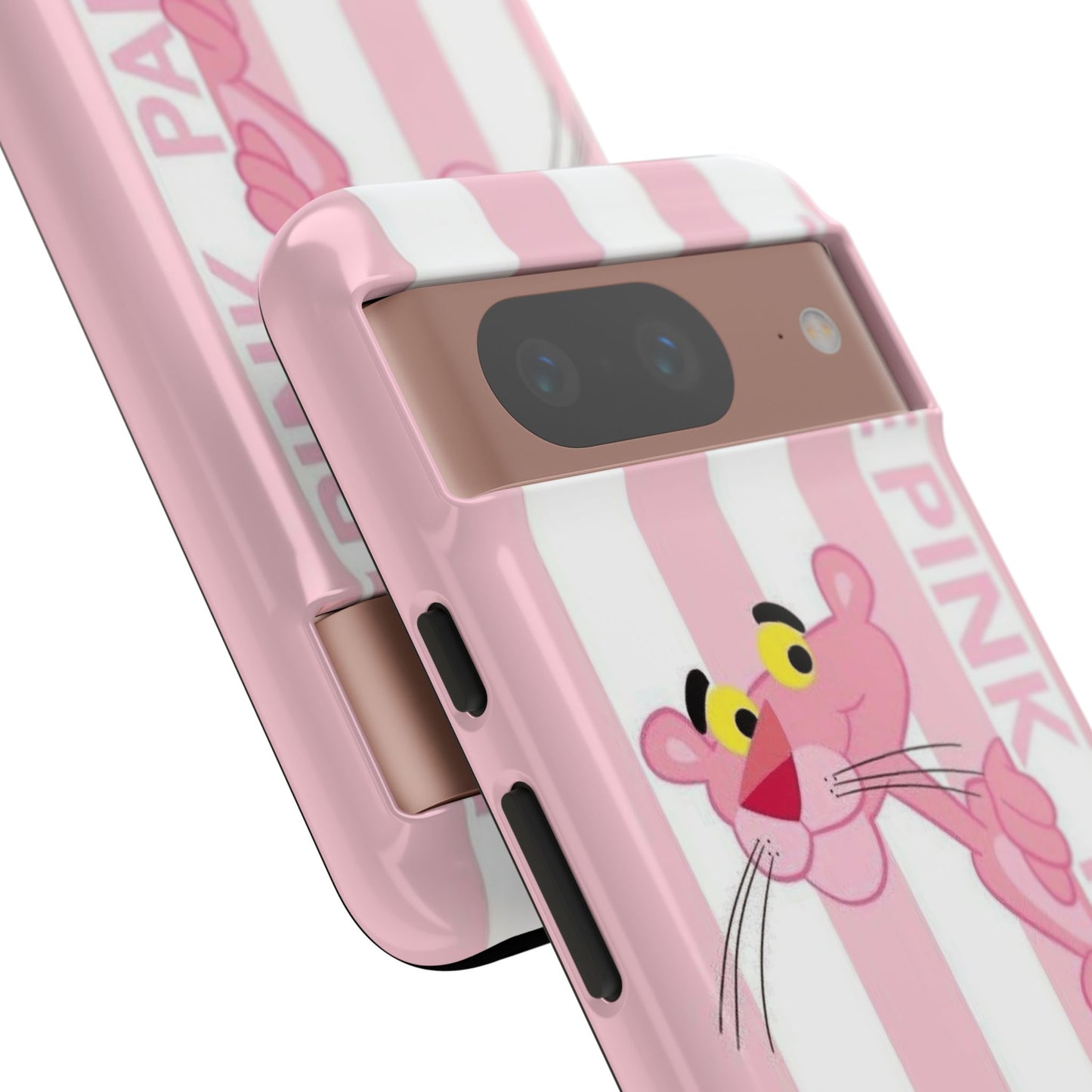 Pink Panther Tough Case Retro Striped Phone Case with "The Pink Panther" Design