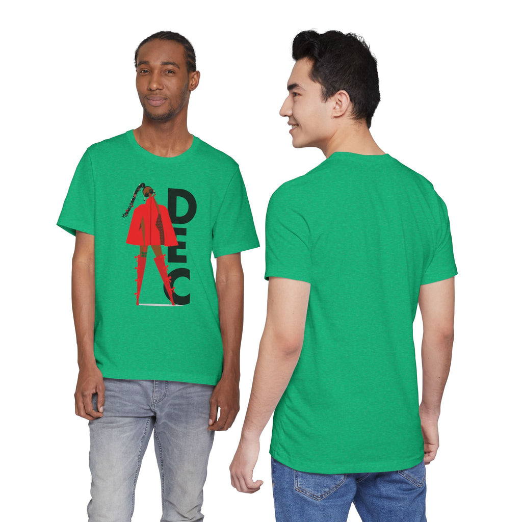 December Fashion Tee  Red Coat Model Graphic Shirt