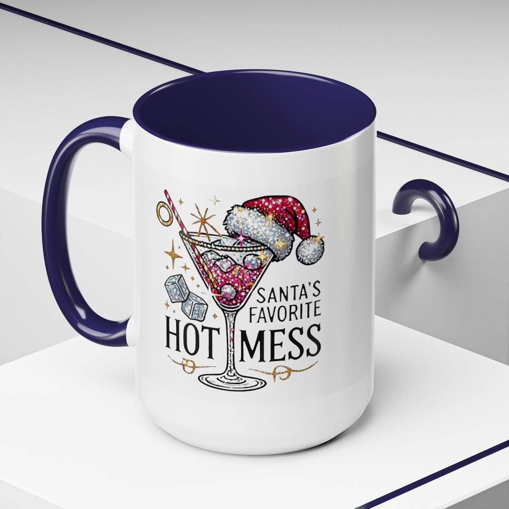 Accent Coffee Mug - "Santa's Favorite Hot Mess" Holiday Cocktail Mug (11/15 oz)