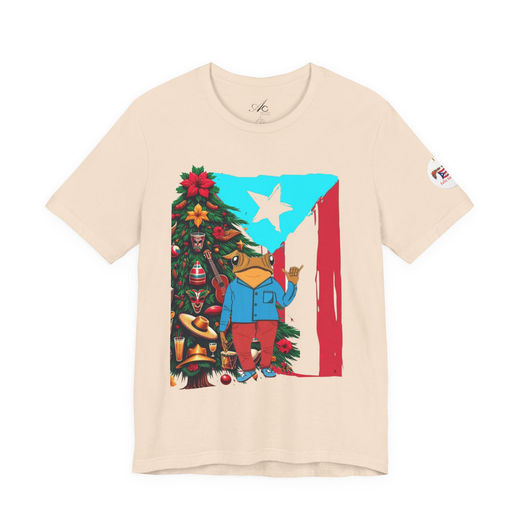 Puerto Rico Holiday T-Shirt  Coquí by Christmas Tree Graphic Puerto Rico’s Navidades
