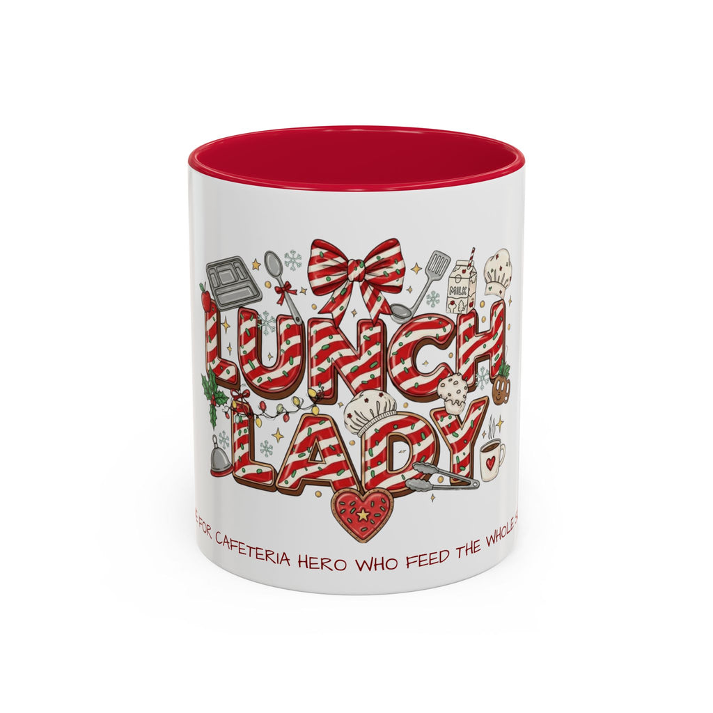 Lunch Lady Mug "Cafeteria Hero Who Feeds the Whole School With Love" | 11oz/15oz Gift  School Staff Christmas Mug Collection