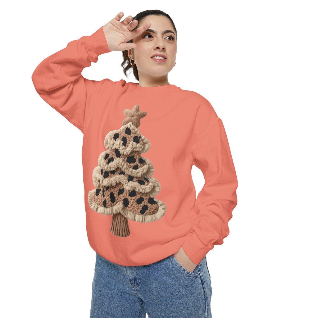 Leopard Knit Christmas Tree Sweatshirt unique festive designs and joyful