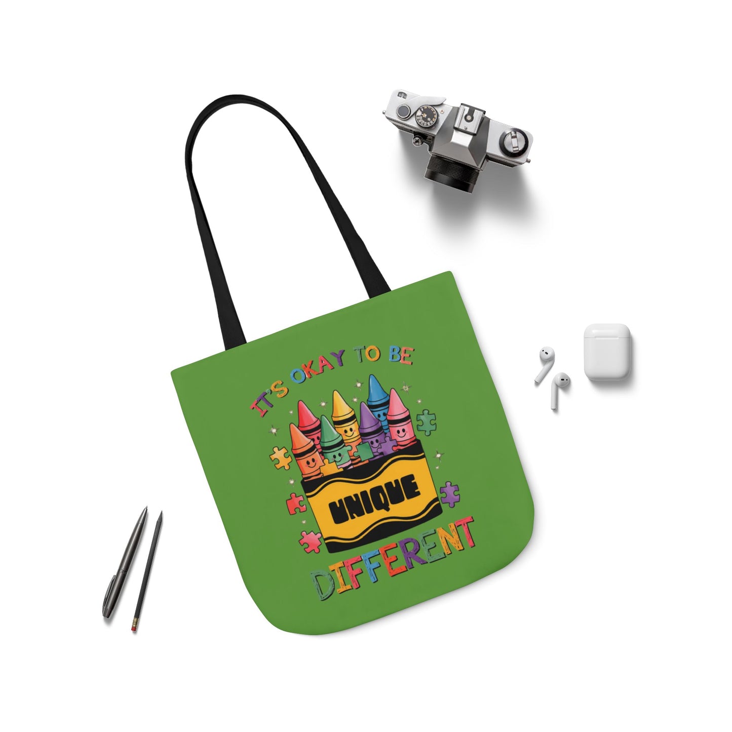 Autism Awareness & Pride Collection Unique Canvas Tote Bag with Colorful Castle Design