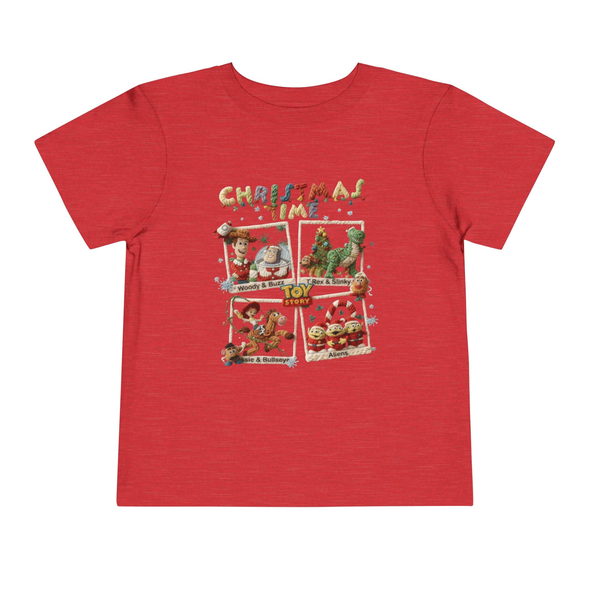 Christmas Time Toddler Tee  Cute Holiday Toy & Santa Print