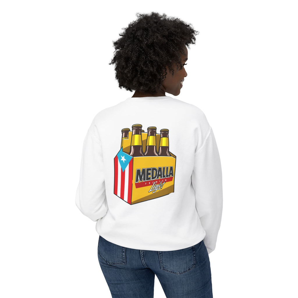 Medalla Light Puerto Rico Sweatshirt Coqui Boricua flag  Beer Pack Graphic Puerto Rico Navidades