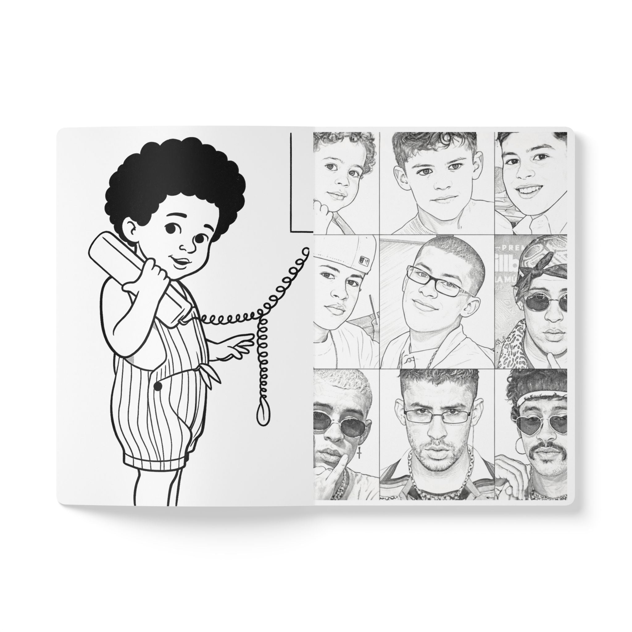 Benito notebook — Latino Popstar Coloring Book & Illustrated Journal
