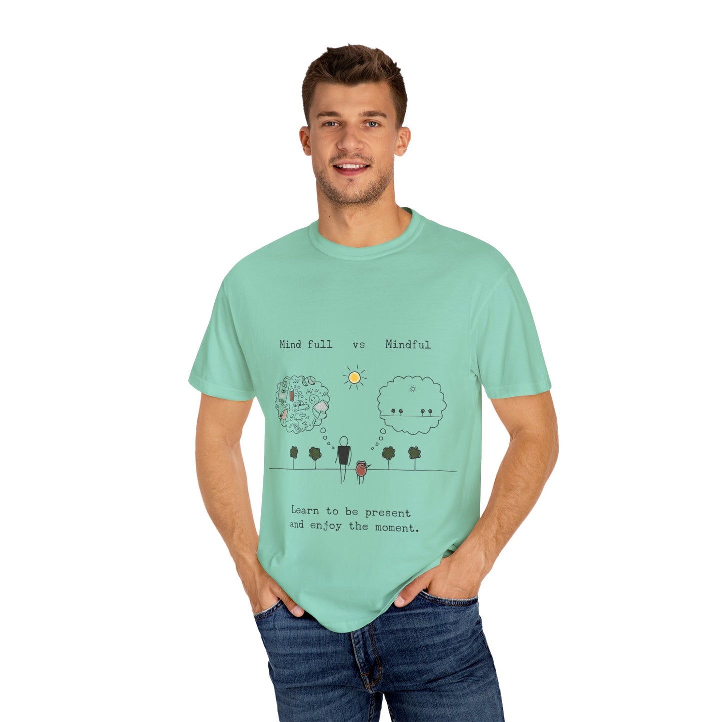 Let your outfit reflect your inner peace. Mindful Living T-Shirt Unisex Tee for Mindfulness, Self-Care, Gift for Yogis, Relaxed Vibe,