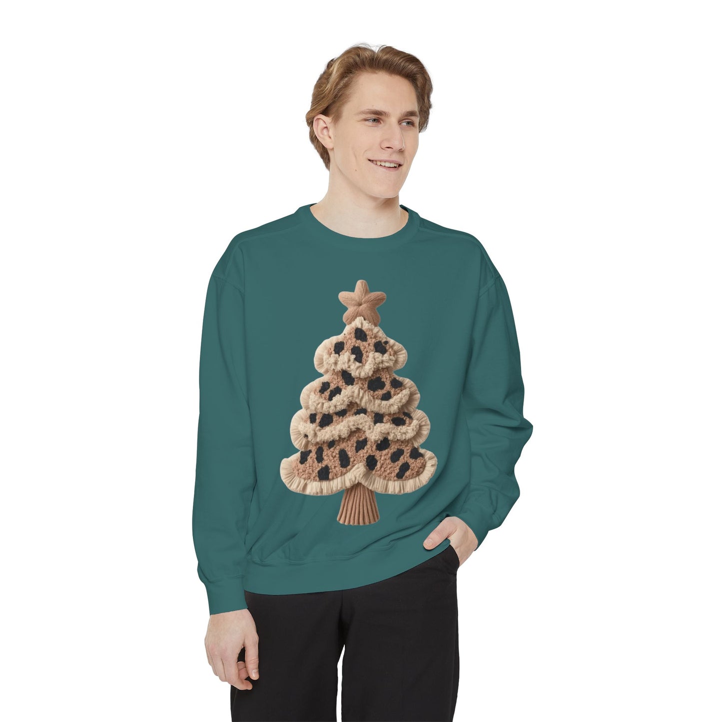 Leopard Knit Christmas Tree Sweatshirt unique festive designs and joyful
