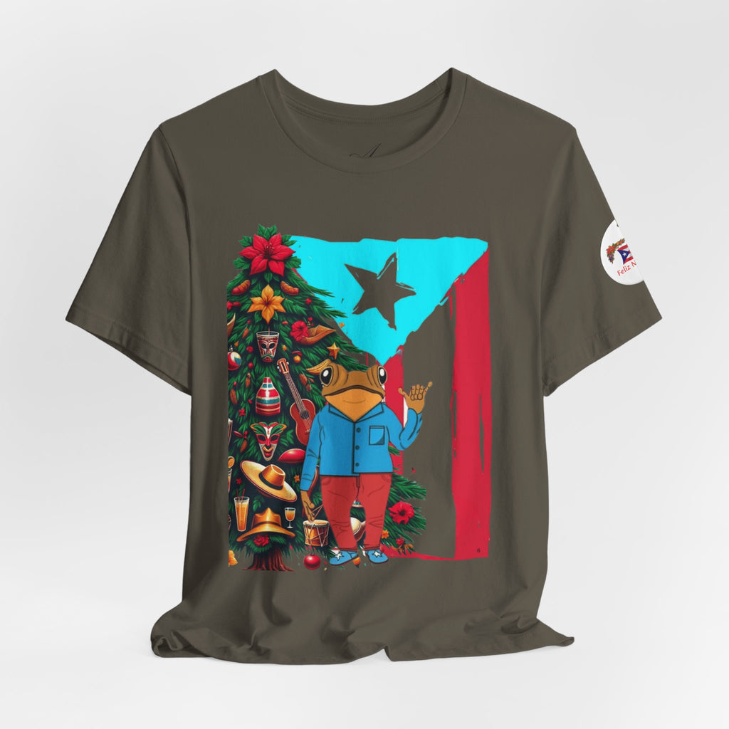 Puerto Rico Holiday T-Shirt  Coquí by Christmas Tree Graphic Puerto Rico’s Navidades