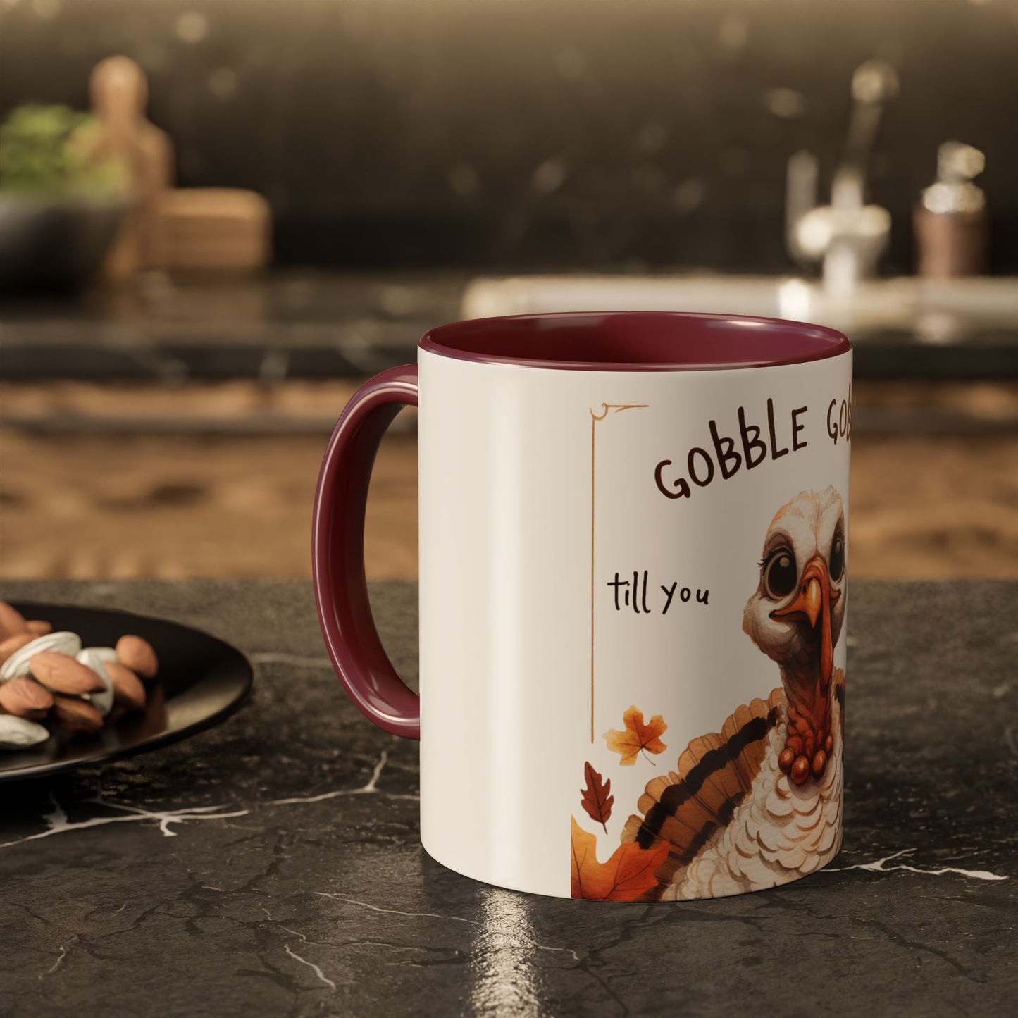 Mix cozy, aesthetic, and autumn-inspired sayings 🍁 Whimsical Thanksgiving Mug - Gobble Gobble Design