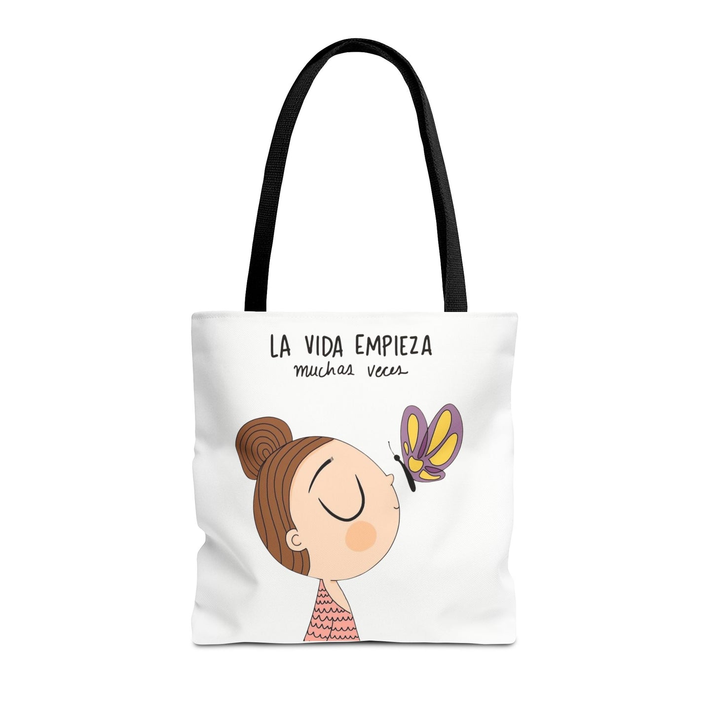 Lleva inspiración contigo a donde vayas, Eco-Friendly Carryall, Motivational Gift, Cute Reusable Shopper, Butterfly Design, Brighten Your Day