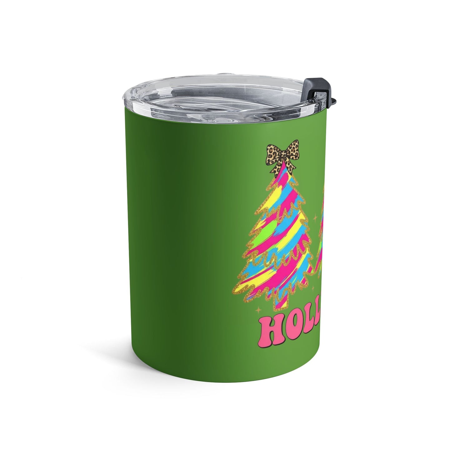 Festive Christmas Tumbler 10oz - Holly Jolly Design Christmas Design