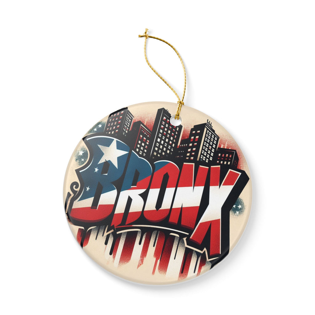 Bronx Skyline Ceramic Ornament New Yorican Boricua Proud Glass Ornament  Puerto Rican NYC Pride Decor