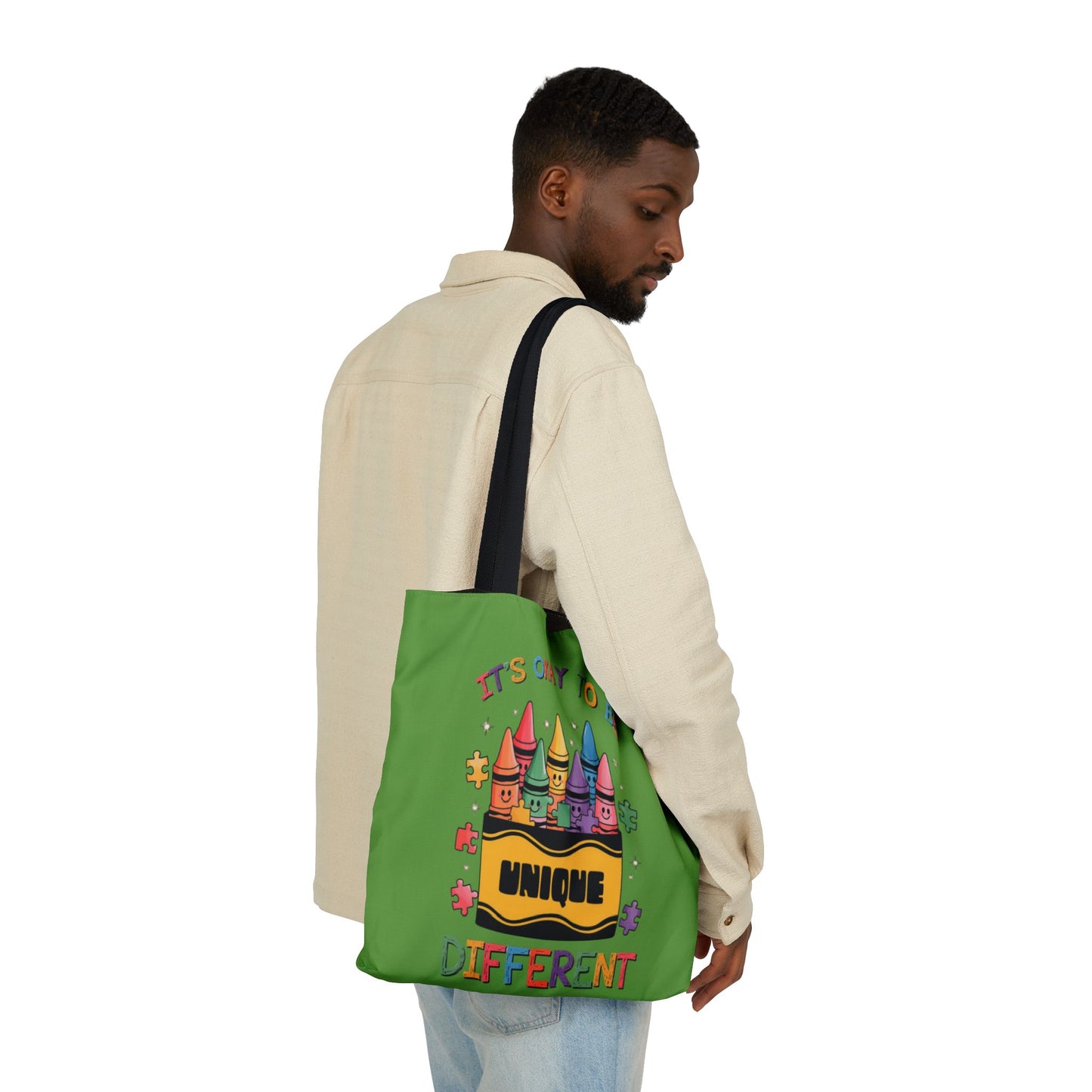 Autism Awareness & Pride Collection Unique Canvas Tote Bag with Colorful Castle Design