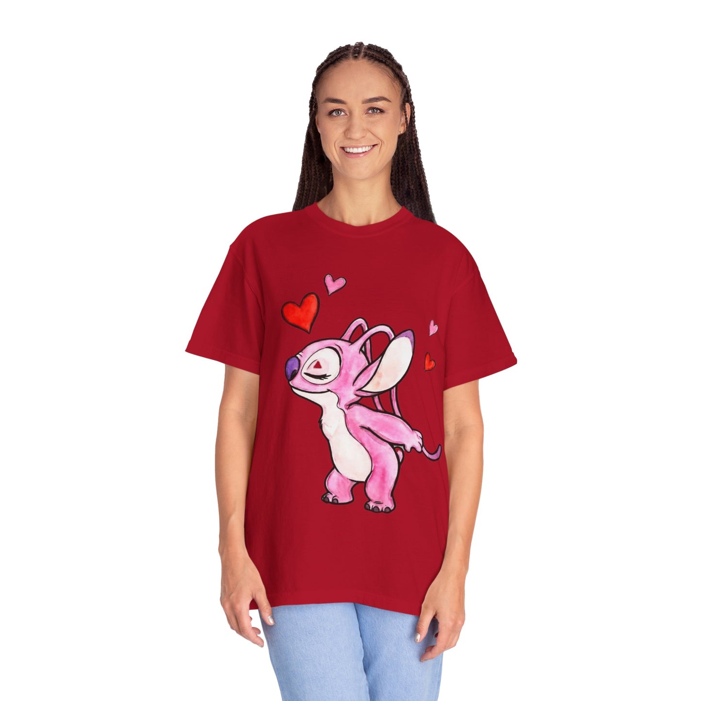 T-Shirt — Cute Pink Cartoon Creature with Hearts | Valentine’s Gift Tee