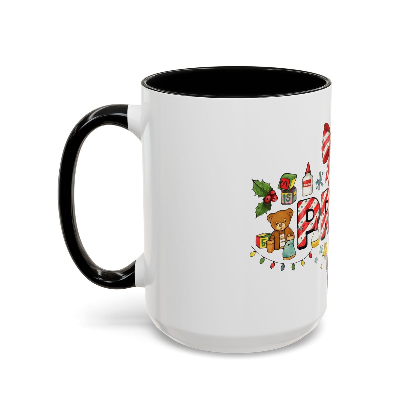 Holiday Teacher Coffee Mug 'PRE-K' Festive Gingerbread & Candy Cane Design (11/15oz) School Staff Christmas Mug Collection
