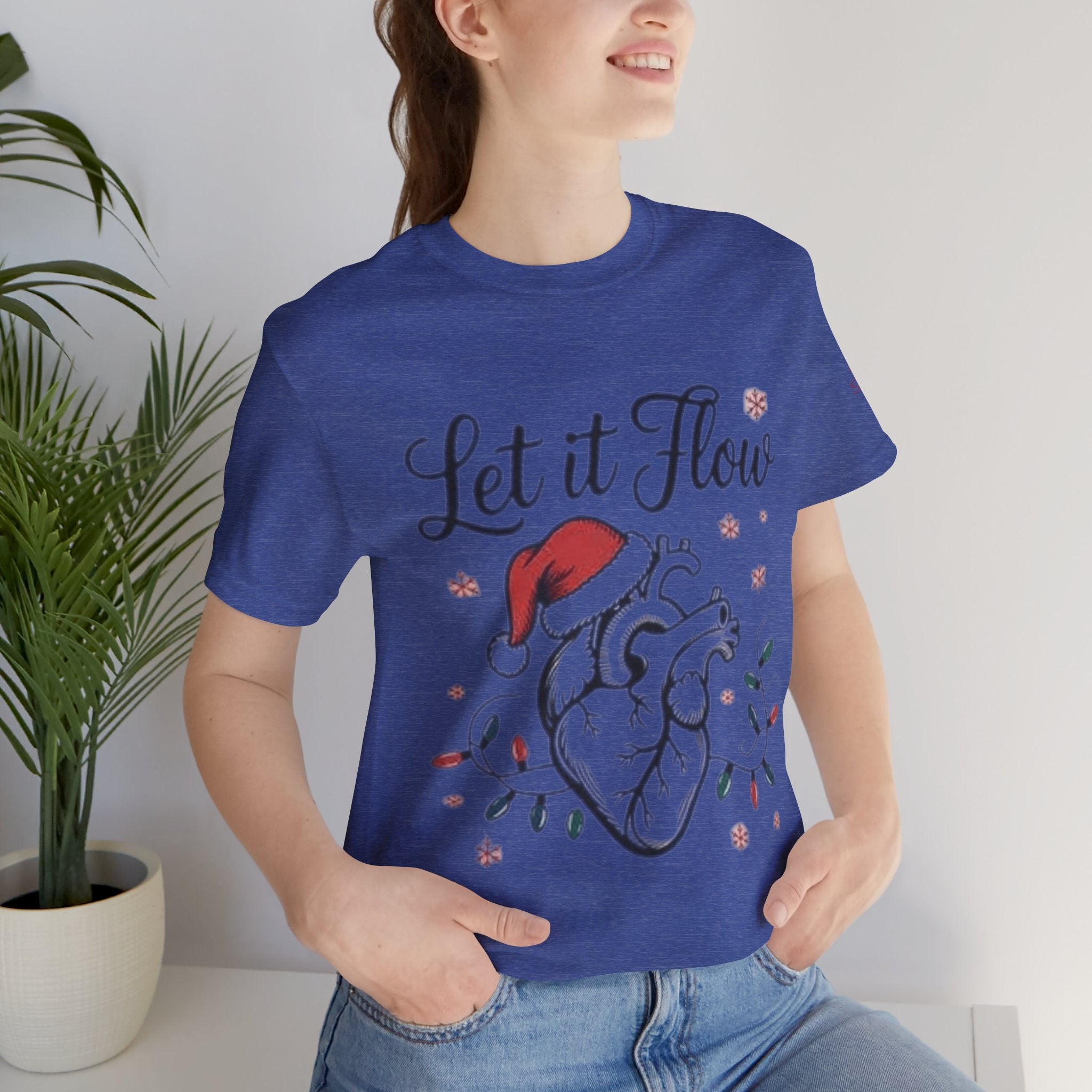 Let It Flow Heart Tee  Christmas Anatomical Heart Shirt