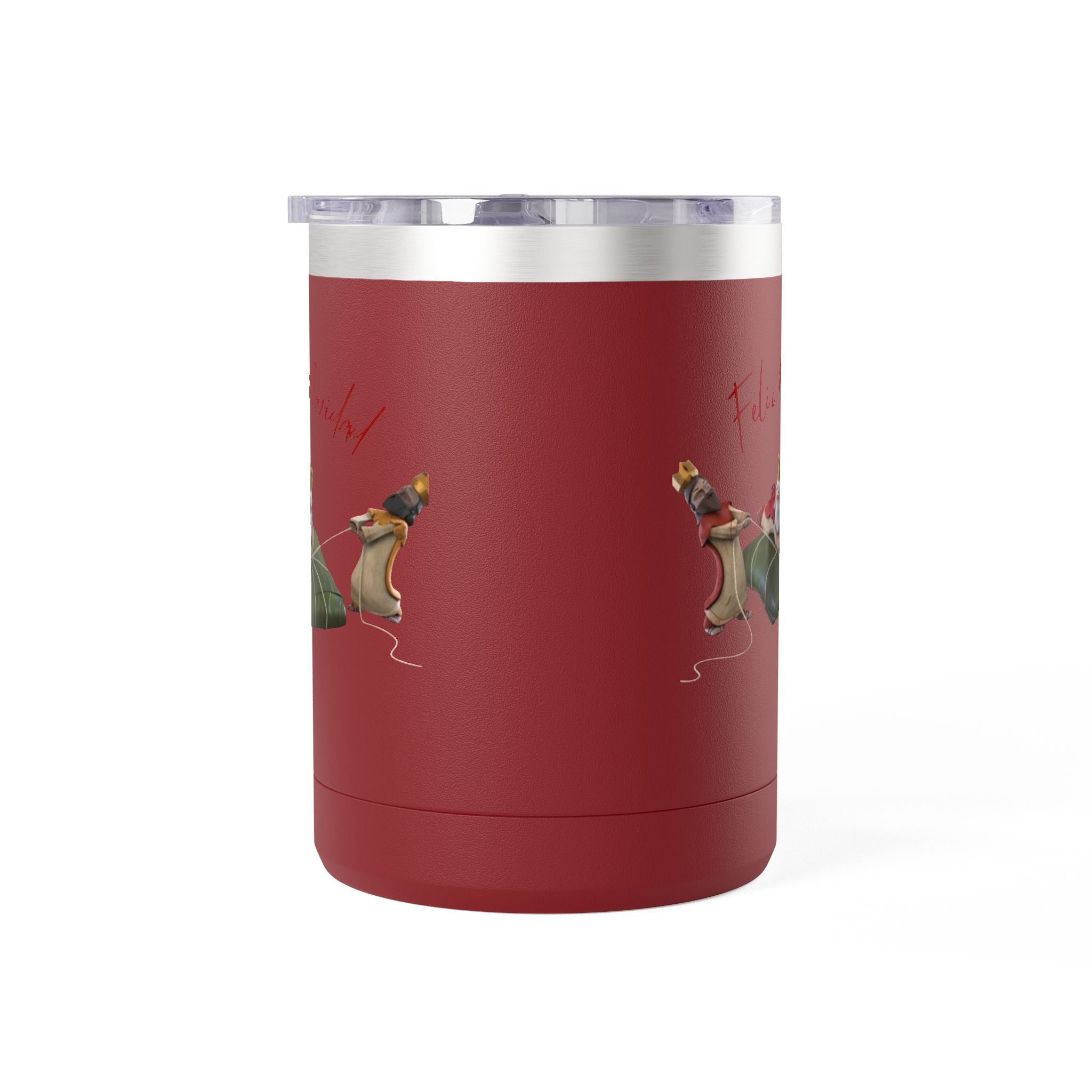 3 KINGS Holiday Travel Tumbler — 'Feliz Navidad' Dachshund Santa Design Coffee Cup for Fun Celebrations