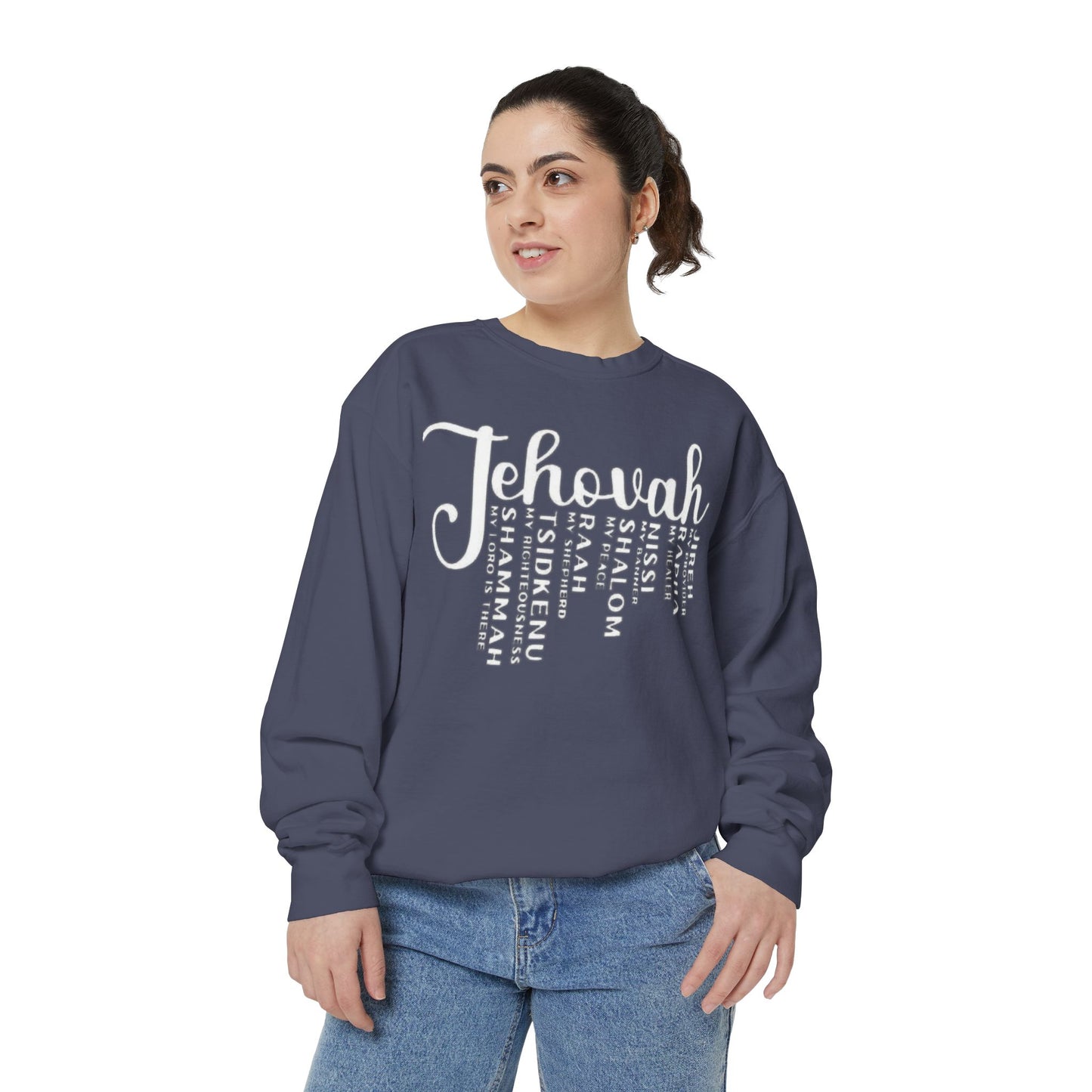 Jehovah Names Sweatshirt  Christian Faith Scriptural Names Pullover