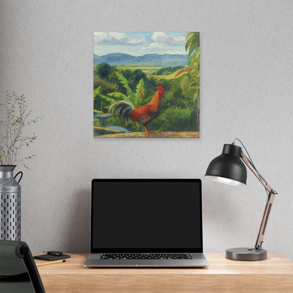 These Puerto Rico inspired Rooster Morning Landscape Canvas